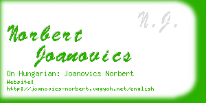 norbert joanovics business card